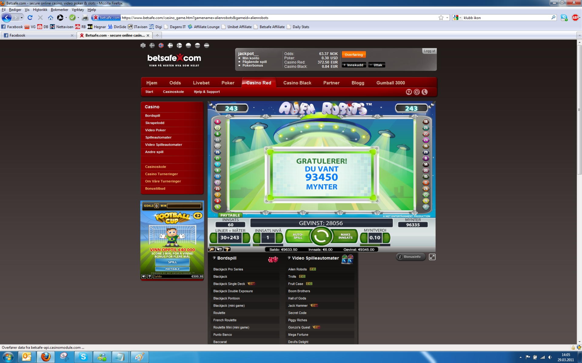 235 Free spins no deposit at Euro Palace Casino