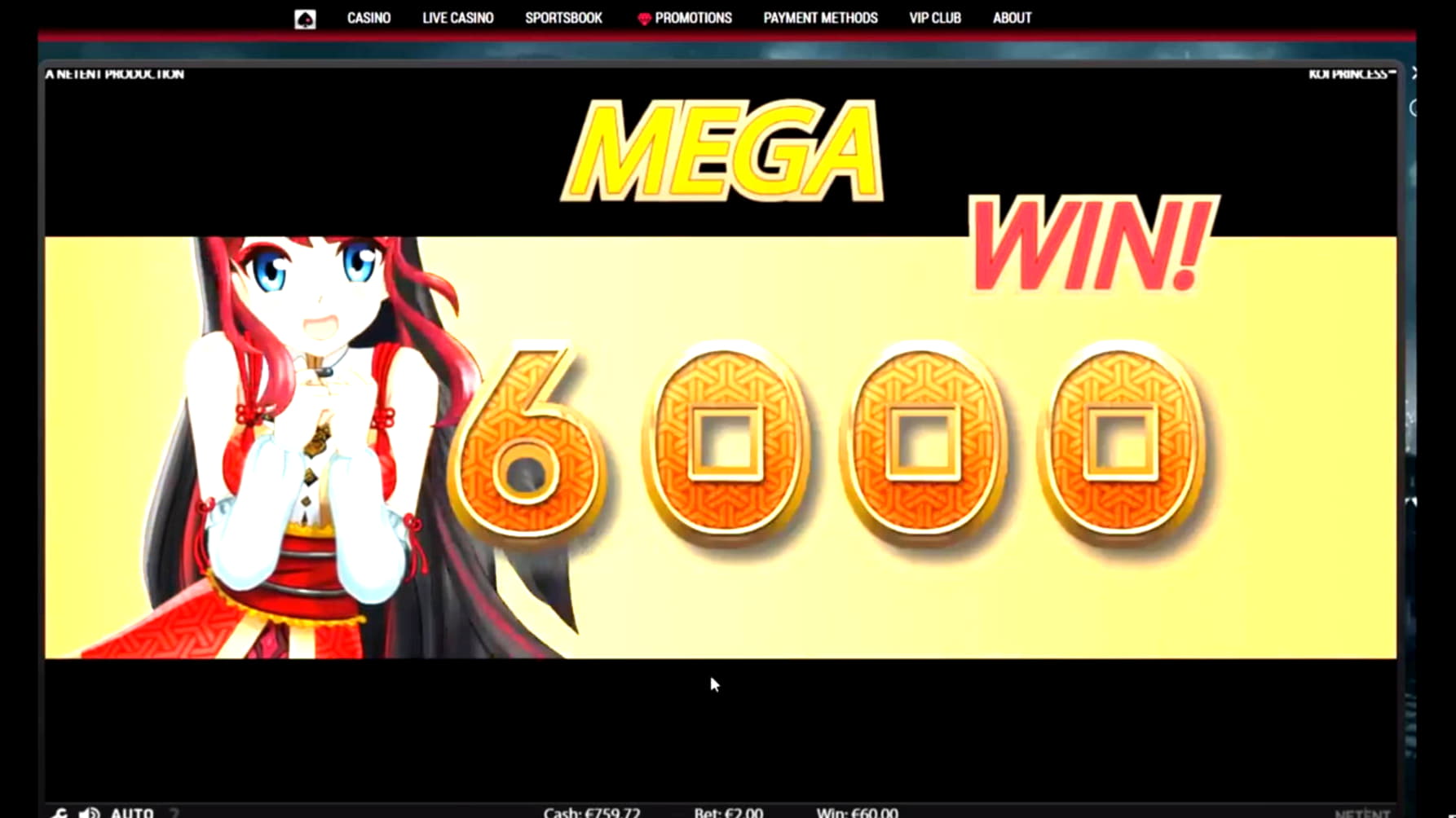 66 free casino spins at Betway Casino
