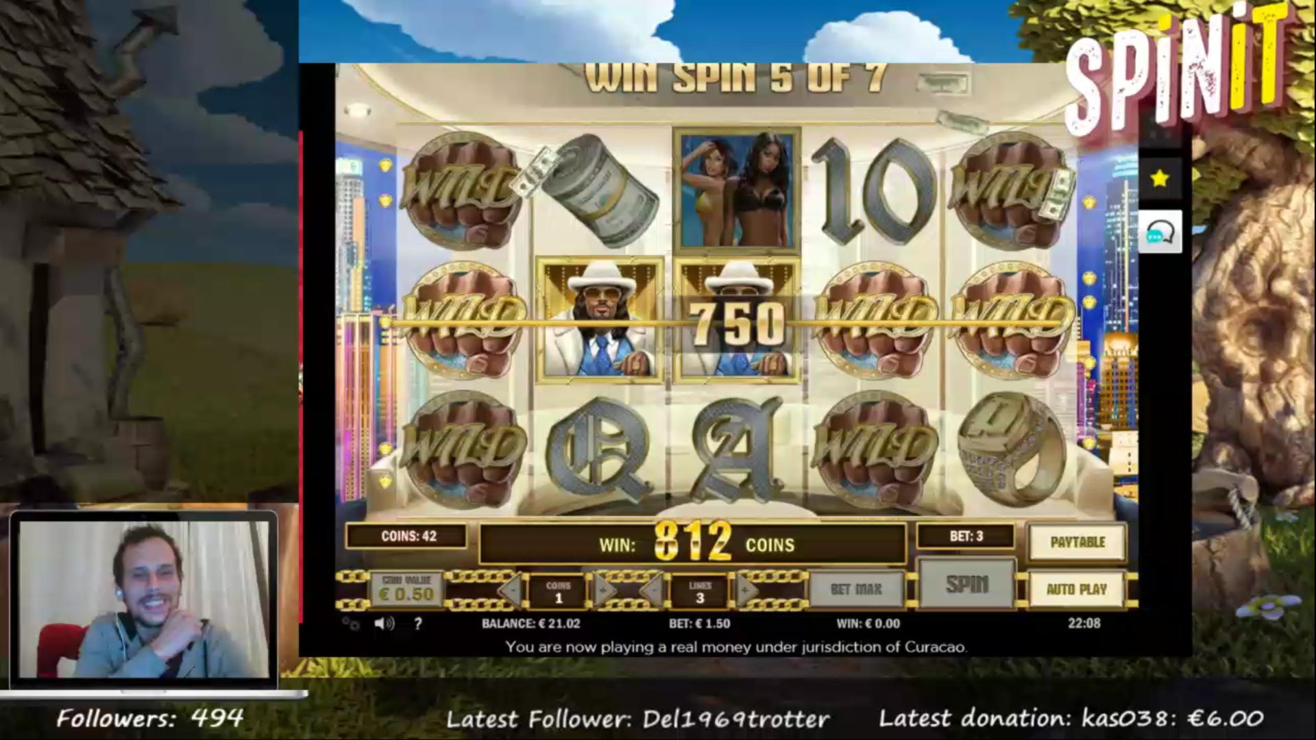 845% Match at a casino at Party Casino