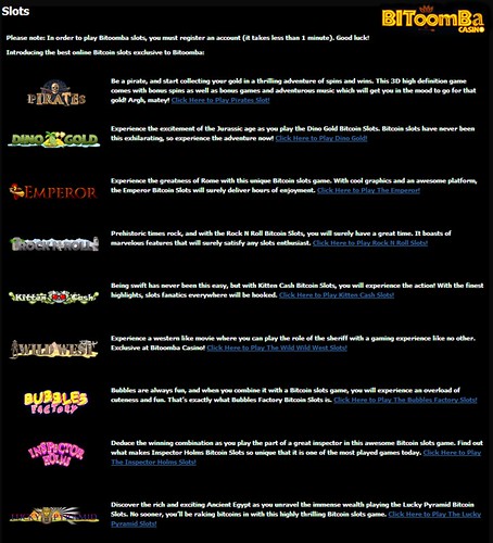 Bitoomba Slots Games