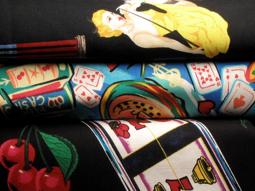 SOLD Place Your Bets!  Casino/Slots/Gambling Babes Fabrics (Lot 7)