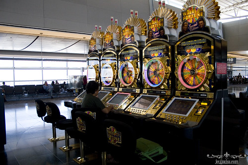 Slot machines at McCarren airport in Las Vegas